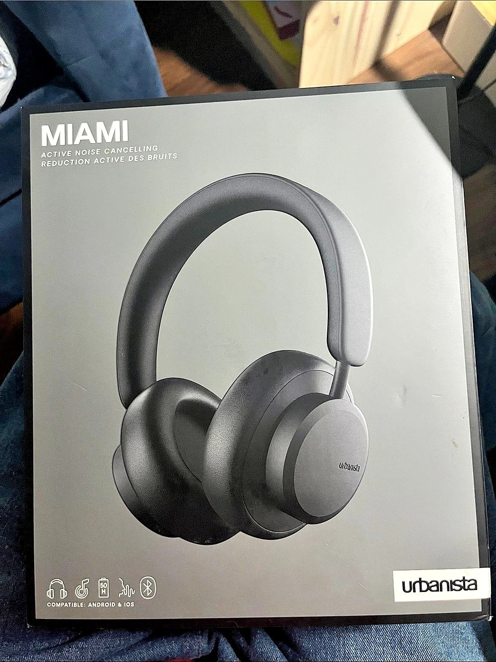 Urbanista Miami Active Noise Cancelling Headphones Black (open boxed,never use)